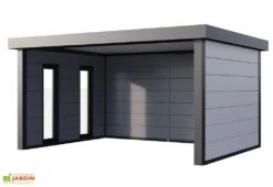 Abri De Jardin En Acier Galvanisé Ouvert Singolo - 17,11 M² -Abriet Mobilier Soldes Boutique fenetres gauche abri blanc singolo