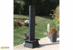 Fontaine De Jardin En Pierre De Schiste Double Face (68x68x180)