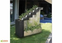 Fontaine De Jardin En Pierre Naturelle + Jardinière (120x43x120)