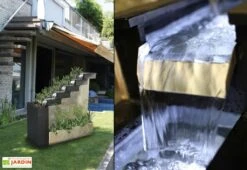 Fontaine De Jardin En Pierre Naturelle + Jardinière (120x43x120) -Abriet Mobilier Soldes Boutique fontaine de jardin en pierre naturelle babylone 1