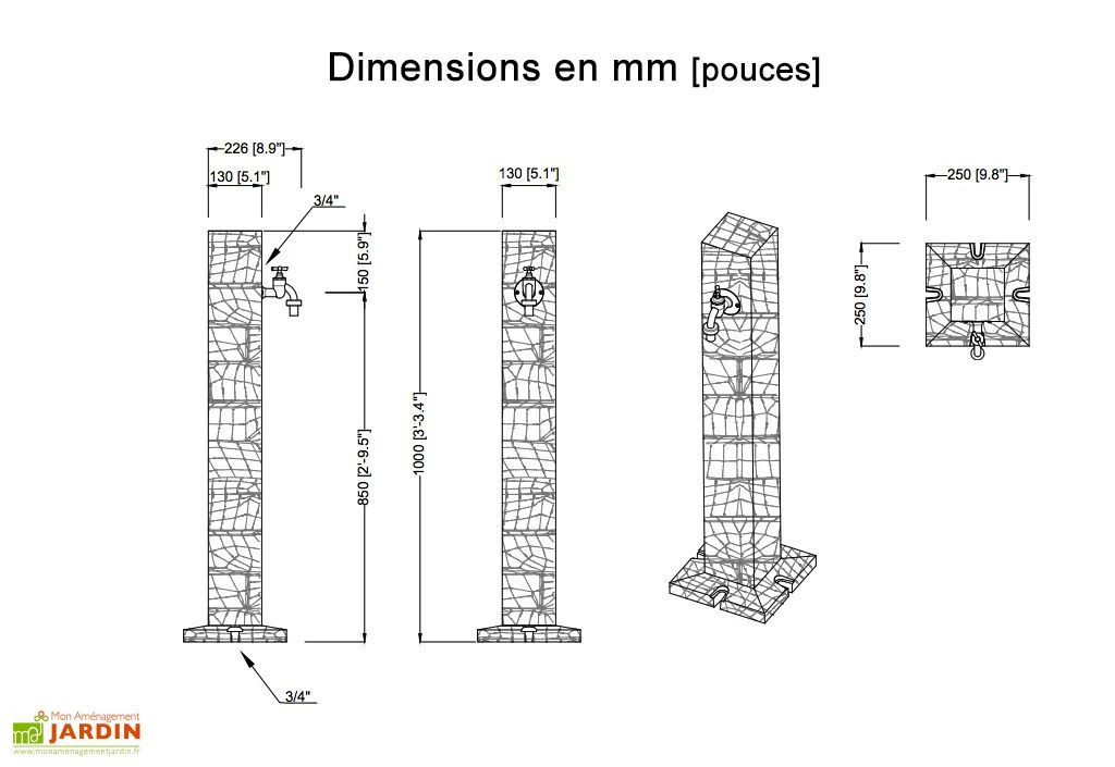 Garantia Fontaine De Jardin En Polyéthylène 100 Cm Granit Imitation Pierre 5 Garantia Fontaine De Jardin En Polyéthylène 100 Cm Granit Imitation Pierre – Image 5