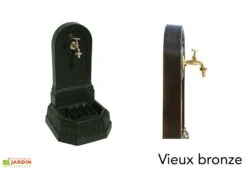 Fontaine De Jardin Murale En Fonte Citadine + Robinet -Abriet Mobilier Soldes Boutique fontaine jardin fonte dommartin citadine vieux bronze