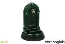 Fontaine De Jardin Murale En Fonte Empire Avec Robinet -Abriet Mobilier Soldes Boutique fontaine jardin fonte dommartin empire vert anglais