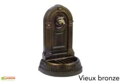 Fontaine De Jardin Murale En Fonte Empire Avec Robinet -Abriet Mobilier Soldes Boutique fontaine jardin fonte dommartin empire vieux bronze
