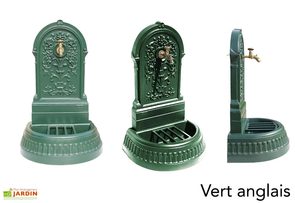 Fontaine De Jardin Murale En Fonte Floraison + Robinet Colvert 3 Fontaine De Jardin Murale En Fonte Floraison + Robinet Colvert – Image 3