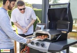 Four à Pizza Pour Barbecue Gaz Et Charbon De Bois En Acier 35 X 40 Cm -Abriet Mobilier Soldes Boutique four pizza barbecue gaz chabron bois acier la hacienda