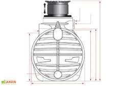 Cuve Recuperateur Eau Enterree 3400 L -Abriet Mobilier Soldes Boutique g0000692 face