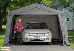 Garage Souple Et Mobile En Acier Et Polyéthylène 18 M² - 5 X 3,5 M -Abriet Mobilier Soldes Boutique garage acier bache polyethylene 5m porte zippee 1