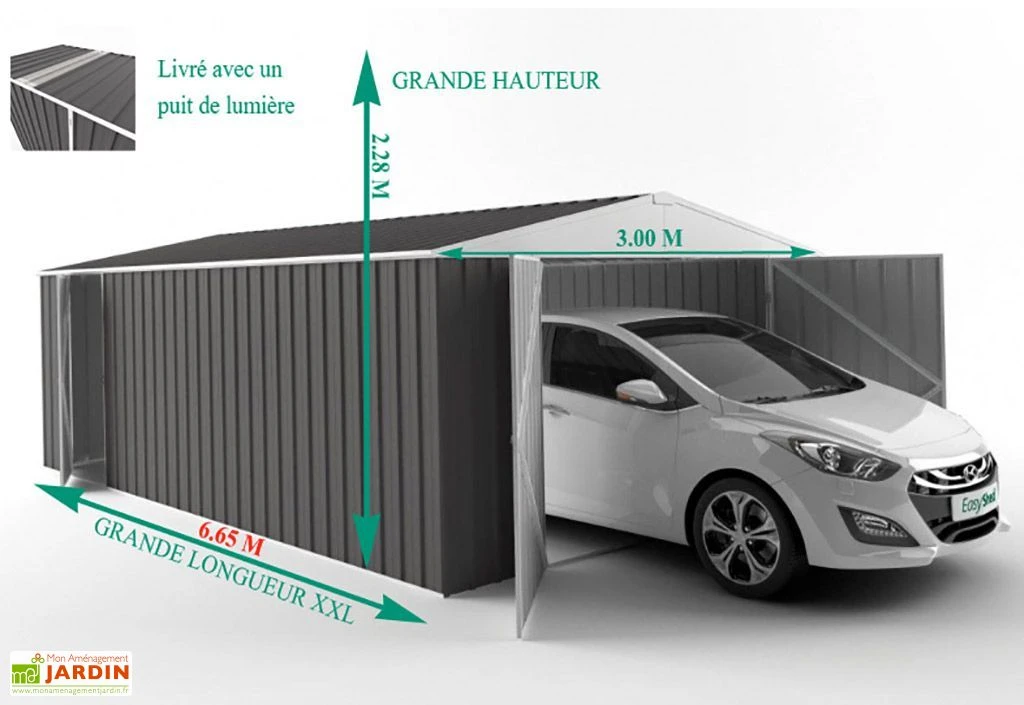 Garage En Métal Galvanisé XXL Grande Longueur 20 M² 4 Garage En Métal Galvanisé XXL Grande Longueur 20 M² – Image 4