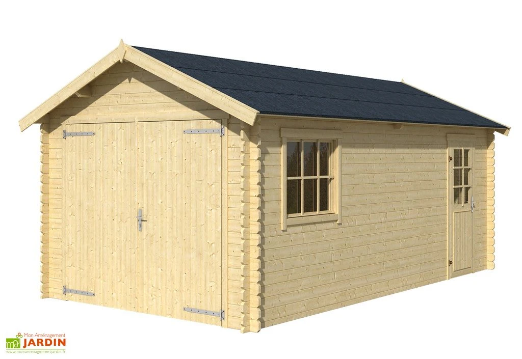 Garage En Bois Brut 34 Mm 5,40 X 3,00 M - Dillon 16,2 M² 2 Garage En Bois Brut 34 Mm 5,40 X 3,00 M - Dillon 16,2 M² – Image 2