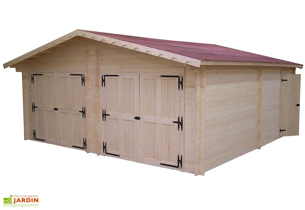 Garage Double En Sapin Massif 60 Mm 620x620x308cm 1 Garage Double En Sapin Massif 60 Mm 620x620x308cm