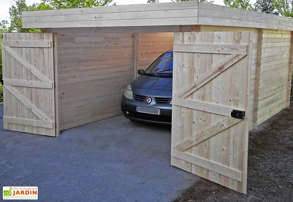 Garage En Bois D’Épicéa Brut 21 M² 2 Garage En Bois D’Épicéa Brut 21 M² – Image 2