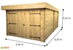 Garage En Bois D’Épicéa Brut 21 M² 5 Garage En Bois D’Épicéa Brut 21 M² -Abriet Mobilier Soldes Boutique garage bois epicea brut 21 m 2