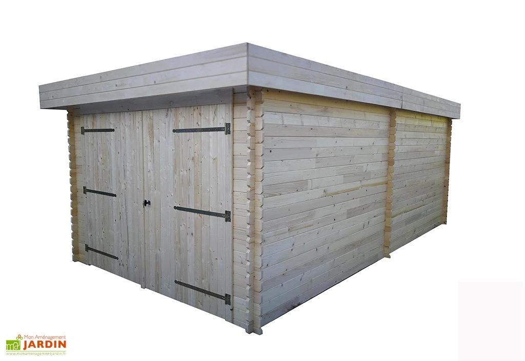 Garage En Bois D’Épicéa Brut 21 M² 1 Garage En Bois D’Épicéa Brut 21 M²
