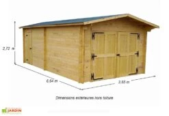 Garage En Bois D’Épicéa Brut 24 M² -Abriet Mobilier Soldes Boutique garage bois epicea brut 24 m 2