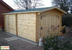 Garage En Bois D’Épicéa Brut 24 M²