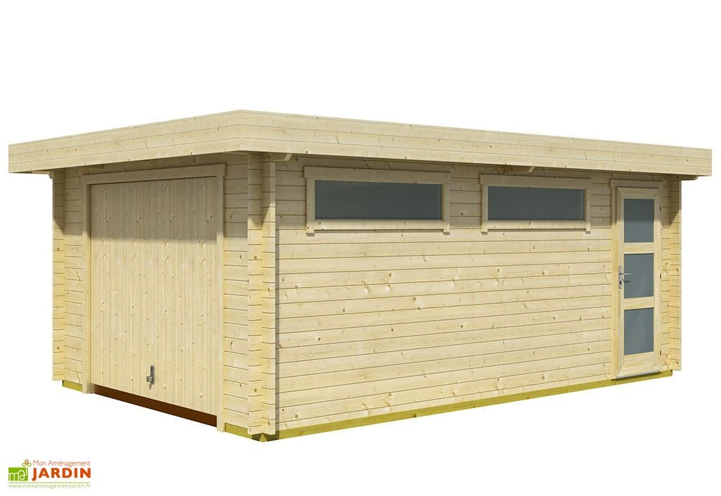 Garage En Bois D’Épicéa Brut Porte Basculante Canberra 18 M² 2 Garage En Bois D’Épicéa Brut Porte Basculante Canberra 18 M² – Image 2