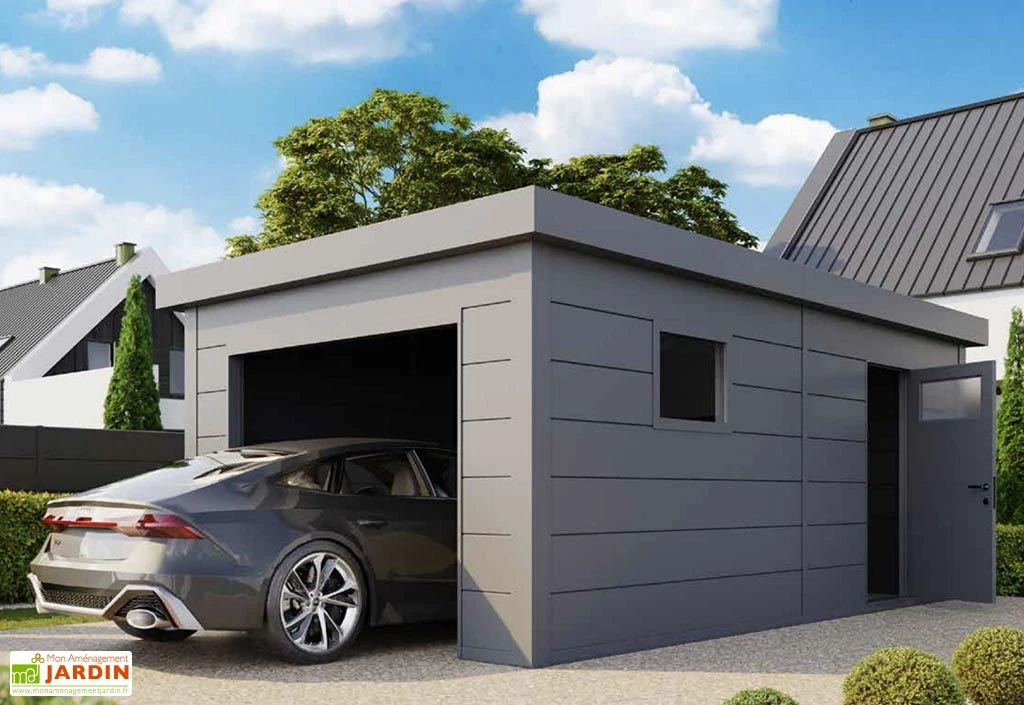 Garage En Métal Avec Porte Motorisée – 19,3 M² 1 Garage En Métal Avec Porte Motorisée – 19,3 M²