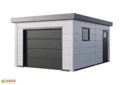 Garage En Métal Avec Porte Motorisée – 19,3 M² 10 Garage En Métal Avec Porte Motorisée – 19,3 M² -Abriet Mobilier Soldes Boutique garage jardin porte motorisee blanc