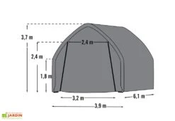 Garage Souple Et Mobile En Acier Et Polyéthylène 24 M² - 6 X 4 M 7 Garage Souple Et Mobile En Acier Et Polyéthylène 24 M² - 6 X 4 M -Abriet Mobilier Soldes Boutique garage shelter logic souple acier vert 4