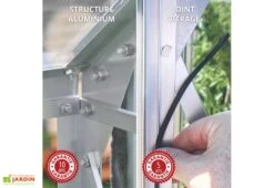 Serre De Jardin Adossée En Verre Lams 0,9 M² - Melissa Alu Naturel -Abriet Mobilier Soldes Boutique garantie joints structure alu serre lams