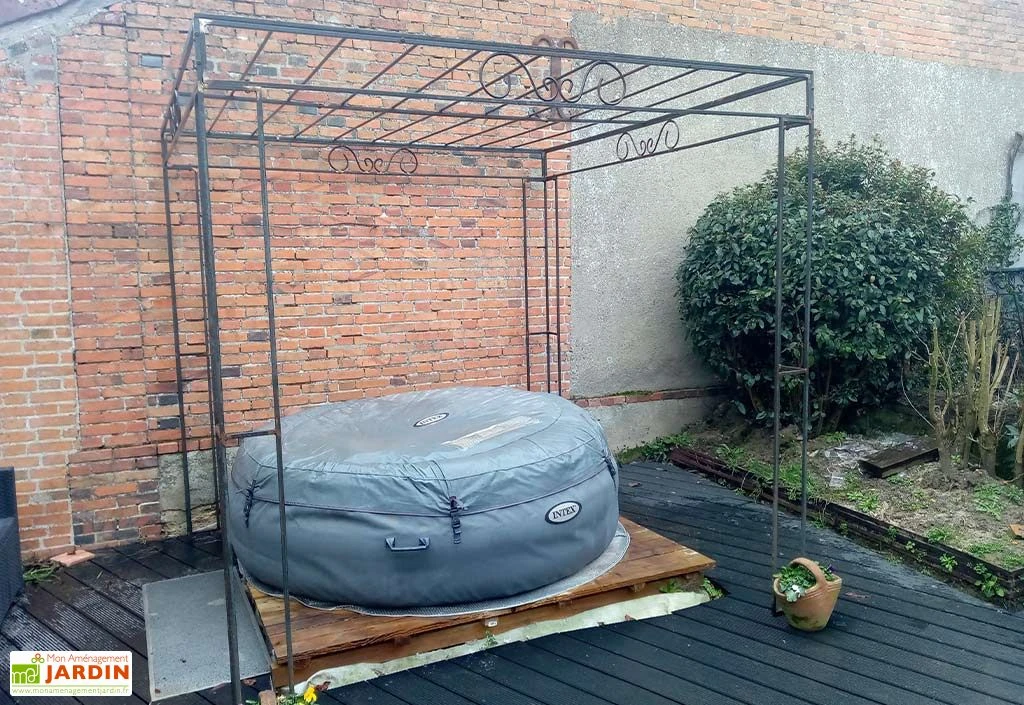 Gloriette En Fer Forgé Carrée – Toit Plat 2,40 M 1 Gloriette En Fer Forgé Carrée – Toit Plat 2,40 M