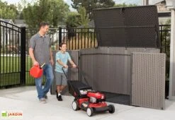 Lifetime Coffre De Rangement Extérieur En Résine Effet Bois - 2407 L 9 Lifetime Coffre De Rangement Extérieur En Résine Effet Bois - 2407 L -Abriet Mobilier Soldes Boutique grand coffre rangement exterieur effet bois