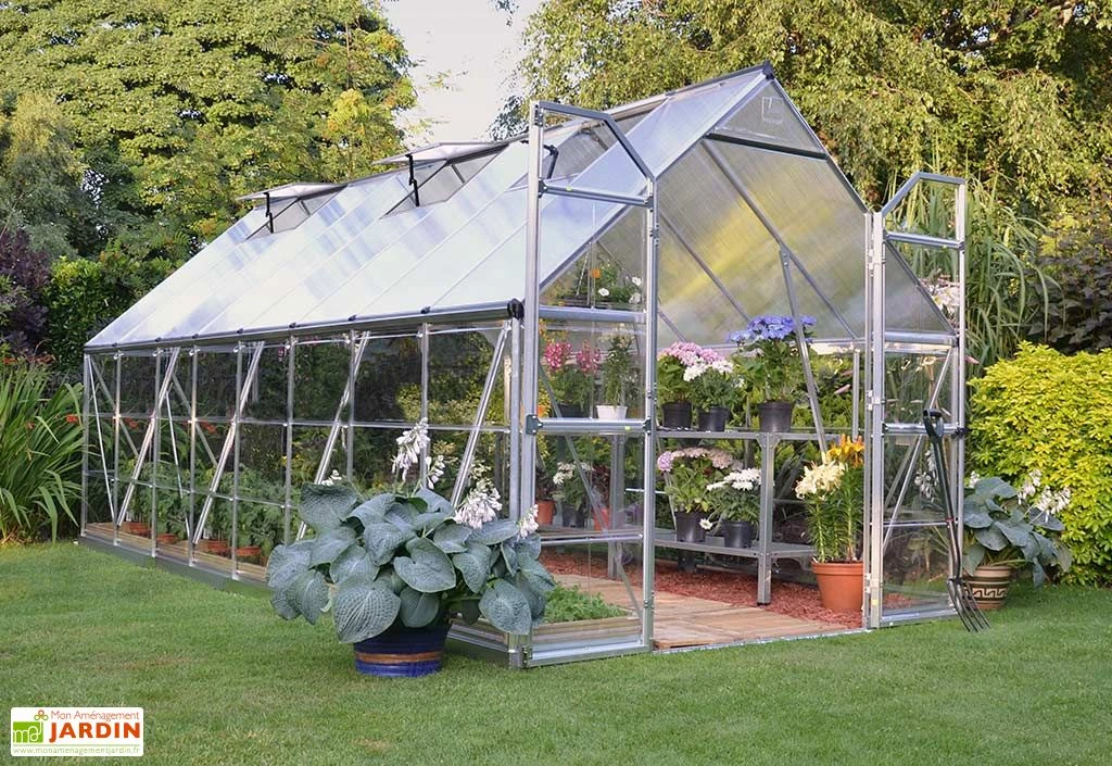 Serre De Jardin En Aluminium Et Polycarbonate Balance – Silver 2,44 M 1 Serre De Jardin En Aluminium Et Polycarbonate Balance – Silver 2,44 M