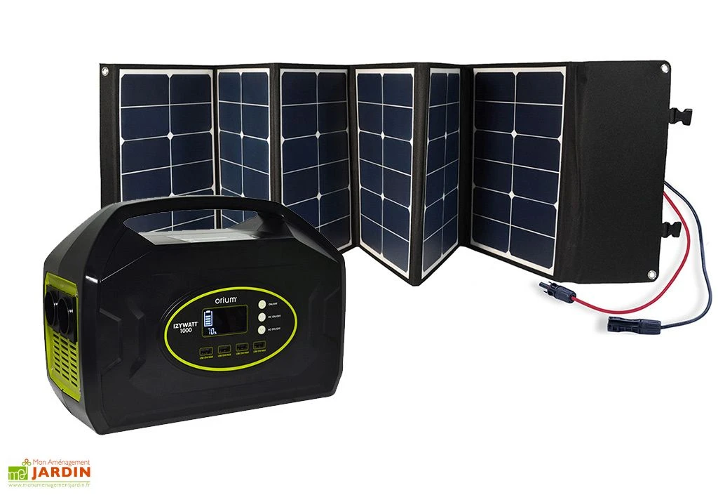 Batterie Nomade Solaire Izywatt 1000 + Panneau Pliant 120 W 1 Batterie Nomade Solaire Izywatt 1000 + Panneau Pliant 120 W