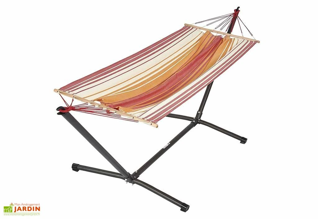 Set Hamac Avec Support En Métal Latina Rouge Orange Ecru 1 Set Hamac Avec Support En Métal Latina Rouge Orange Ecru