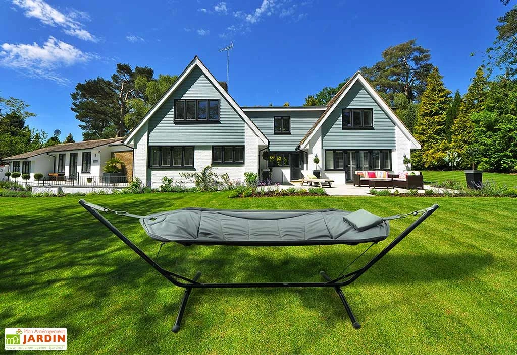 Hamac Sur Pieds En Acier Gris Anthracite 5 Hamac Sur Pieds En Acier Gris Anthracite – Image 5