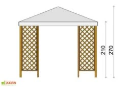 Tonnelle De Jardin En Bois Autoclave Et Toile PVC – Fox 9 M² -Abriet Mobilier Soldes Boutique hauteur tonnelle bois pvc fox