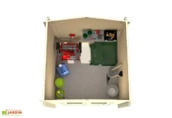 Abri De Jardin En Bois D’épicéa FSC – 220 X 220 X 214 Cm -Abriet Mobilier Soldes Boutique interieur abri de jardin bois 1