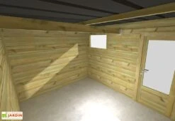 Abri De Jardin En Bois De Pin Traité Et Toiture Bac Acier – 8,3 M² -Abriet Mobilier Soldes Boutique interieur cabanon jardin bois traite