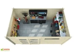 Abri De Jardin En Bois D’épicéa Brut Capucine – 9,87 M² -Abriet Mobilier Soldes Boutique interieur remise jardin bois brut capucine