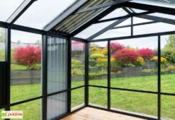 Serre De Jardin En Bois Et Verre Trempé Avec Panneaux Occultants – Hortensia -Abriet Mobilier Soldes Boutique interieur serre jardin bois verre trempe stali