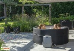 EXIT TOYS Spa Extérieur Rigide Rond 4 Places Ø 184 Cm – Leather Premium Noir -Abriet Mobilier Soldes Boutique jacuzzi 4 places exterieur famille