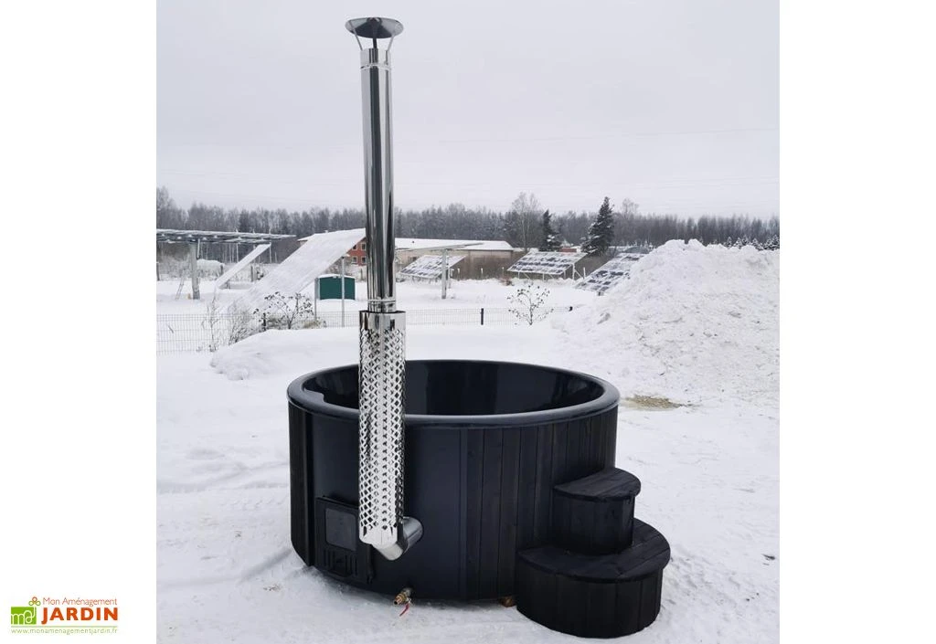 Spa Extérieur En Bois Avec Poêle Intégré 6 Places – Delux 200 Noir 1 Spa Extérieur En Bois Avec Poêle Intégré 6 Places – Delux 200 Noir