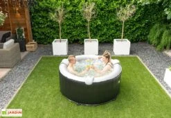 EXIT TOYS Spa Gonflable Extérieur Rond 2 Places Ø 165 Cm – Silver Classic Noir -Abriet Mobilier Soldes Boutique jacuzzi gonflable exterieur 2 places exit toys