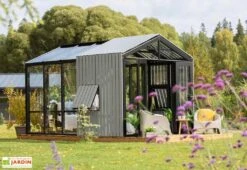 Serre De Jardin Bois Et Verre Trempé Avec Panneaux Occultants – Hibiscus 8 Serre De Jardin Bois Et Verre Trempé Avec Panneaux Occultants – Hibiscus -Abriet Mobilier Soldes Boutique jardin hiver bois verre panneaux occultants stali