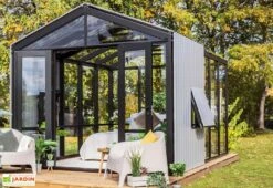 Serre De Jardin Bois Et Verre Trempé Avec Panneaux Occultants – Hibiscus 9 Serre De Jardin Bois Et Verre Trempé Avec Panneaux Occultants – Hibiscus -Abriet Mobilier Soldes Boutique jardin hiver bois verre trempe stali