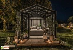 Serre De Jardin En Bois Et Verre Trempé Avec Panneaux Occultants – Tournesol -Abriet Mobilier Soldes Boutique jardin hiver bois verre trempe stali design 06