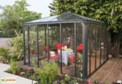 Jardin D’Hiver En Aluminium Et Polycarbonate 13 M² – LEDRO 3600 8 Jardin D’Hiver En Aluminium Et Polycarbonate 13 M² – LEDRO 3600 -Abriet Mobilier Soldes Boutique jardin hiver gris anthracite gazebo carre 360cm ledro3600 1