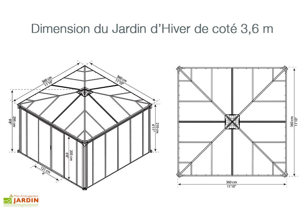 Jardin D’Hiver En Aluminium Et Polycarbonate 13 M² – LEDRO 3600 5 Jardin D’Hiver En Aluminium Et Polycarbonate 13 M² – LEDRO 3600 – Image 5