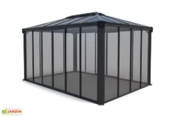 Nouvelles Arrivées -Abriet Mobilier Soldes Boutique jardin hiver gris anthracite gazebo carre 430cm ledro4300 2
