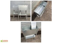 Jardinière Potager Sur Pieds En Acier Galvanisé - 50 X 20 X 80 Cm – Bords Droits -Abriet Mobilier Soldes Boutique jardiniere acier bords droits