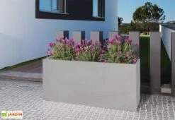 Jardinière En Béton Fibré Retkube 120 (120x40) -Abriet Mobilier Soldes Boutique jardiniere beton fibre 120x40cm gris