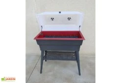 Jardinière Calipso Combi 40L Mini Serre Double Paroi + Réserve D'Eau H80cm -Abriet Mobilier Soldes Boutique jardiniere calipso combi 40 l cerise