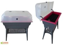 Jardinière Calipso Combi 40L Mini Serre Double Paroi + Réserve D'Eau H80cm -Abriet Mobilier Soldes Boutique jardiniere calipso combi double paroi mini serre 40l 1