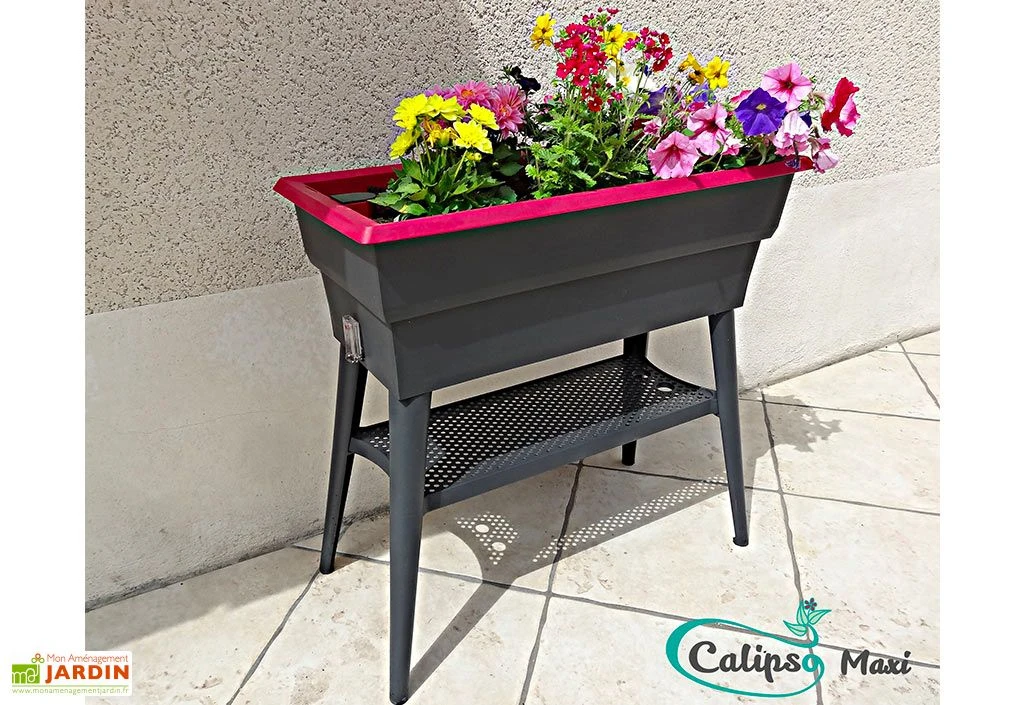 Jardinière Calipso Maxi 40L Double Paroi + Réserve D'Eau H80cm 5 Jardinière Calipso Maxi 40L Double Paroi + Réserve D'Eau H80cm – Image 5
